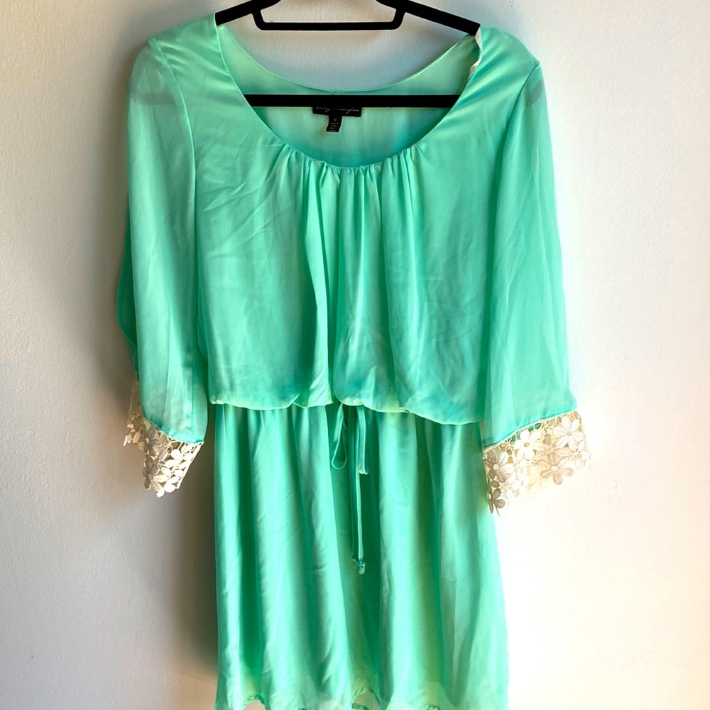 Mint Green Split Sleeve Dress